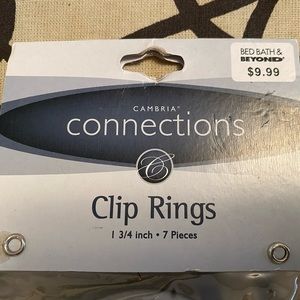 Curtain Rod clip rings 1 3/4” 14 total. Brushed nickel finish, plastic.